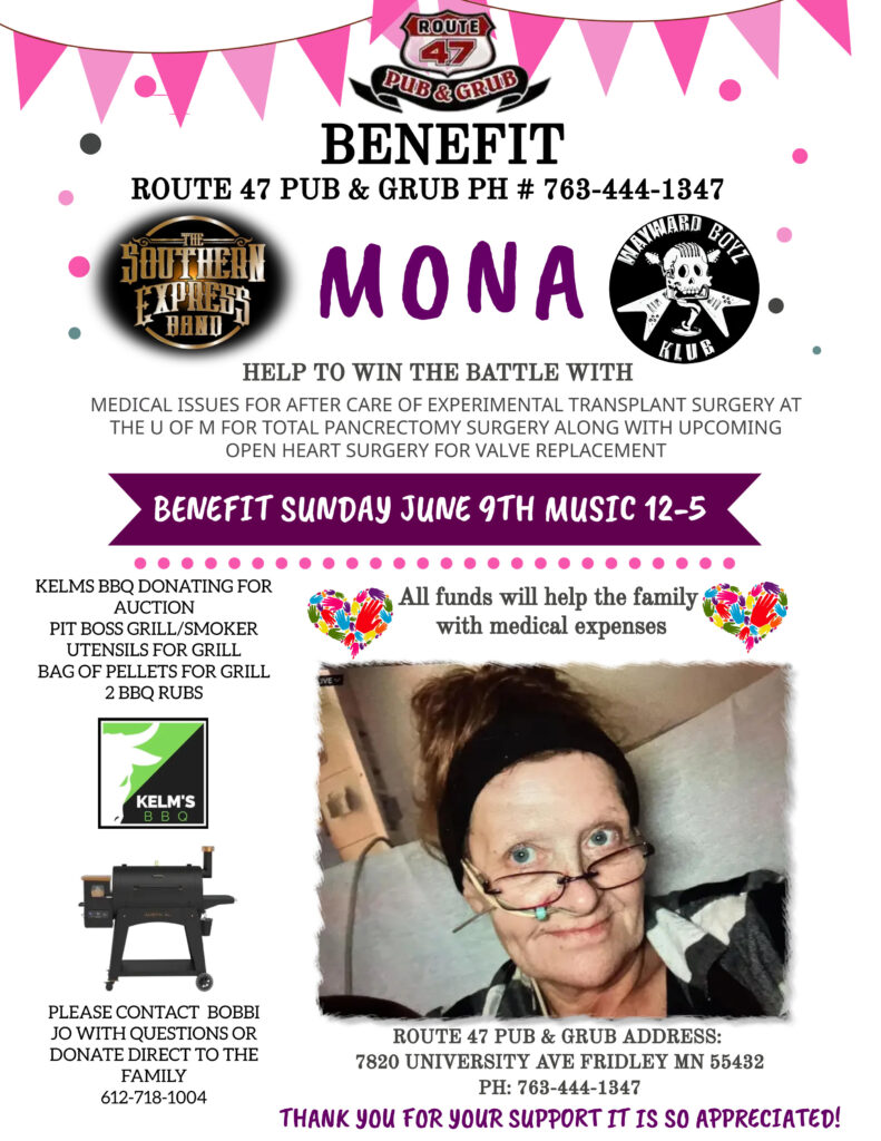 Benefit for Mona Route 47 Pub June 9 2024