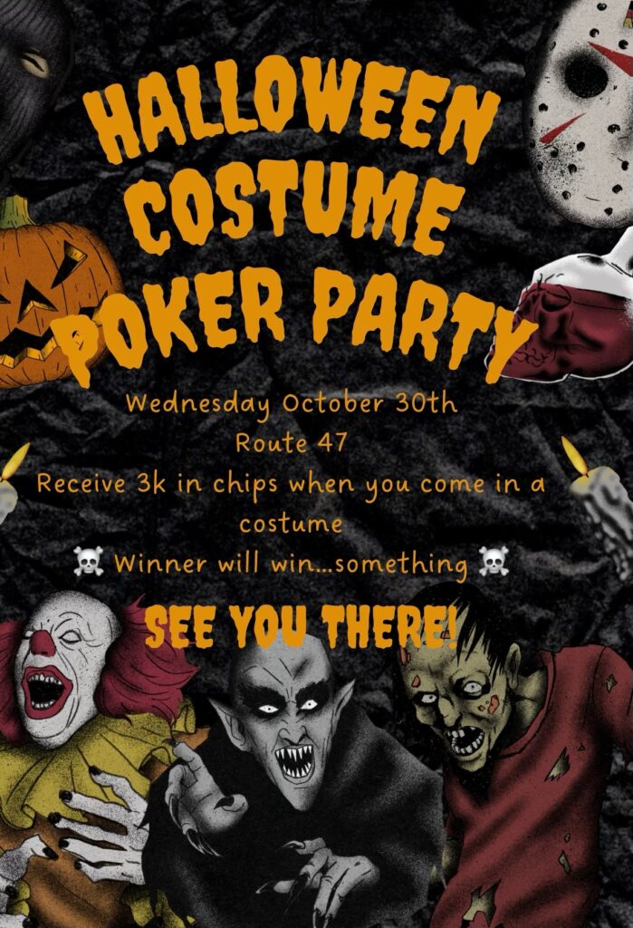 Halloween Costume Poker Party Route 47 Pub