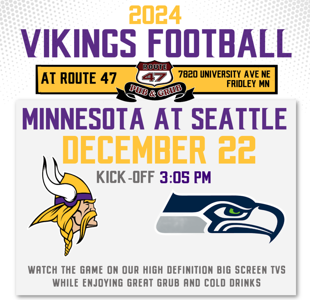 MN Vikings vs Seattle Seahawks at Route 47 Pub