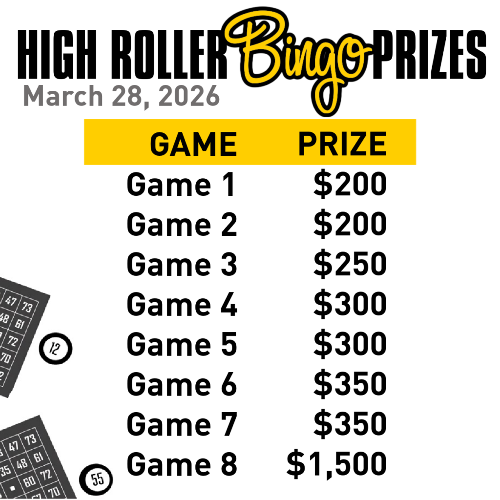 High Roller Bingo at Route 47 Pub Fridley